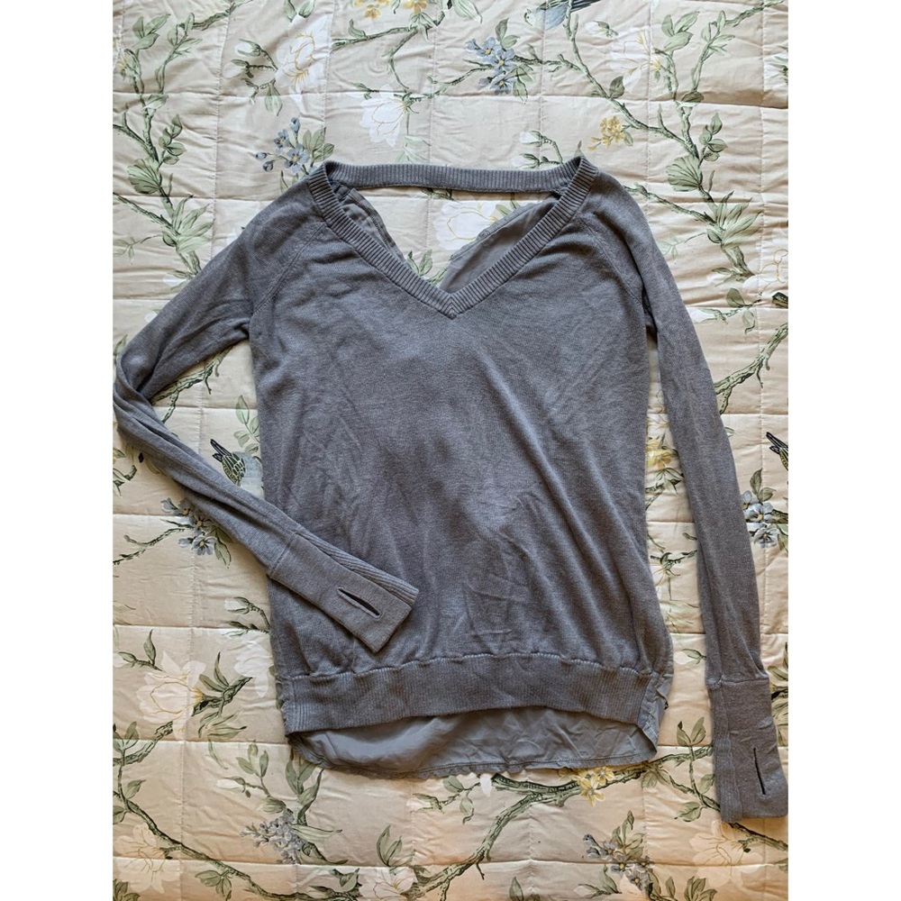 Lululemon Gray Open-back Sweater